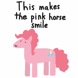 Size: 1024x1024 | Tagged: safe, artist:2merr, pinkie pie, earth pony, pony, :), dot eyes, drawn on phone, female, happy, mare, reaction image, simple background, smiling, solo, text, white background
