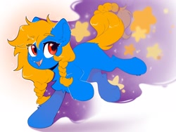 Size: 2048x1536 | Tagged: safe, artist:kebchach, derpibooru import, oc, oc only, oc:starlyfly, earth pony, pony, chest fluff, smiling, solo, stars