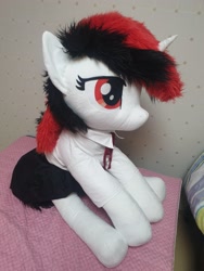 Size: 3024x4032 | Tagged: safe, artist:megatarot, derpibooru import, oc, oc only, oc:blackjack, pony, unicorn, fallout equestria, fallout equestria: project horizons, clothes, fanfic art, irl, life size, photo, plushie, schoolgirl