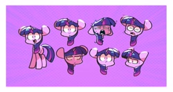 Size: 2937x1561 | Tagged: safe, artist:sourspot, derpibooru import, twilight sparkle, unicorn twilight, pony, unicorn, bust, ears, expressions, female, floppy ears, mare, no nose, open mouth, portrait, solo, sweat