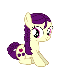 Size: 768x768 | Tagged: safe, artist:goldendaisies, derpibooru import, boysenberry, earth pony, pony, boysenbetes, cute, female, filly, looking at you, simple background, sitting, smiling, smiling at you, transparent background, triple berry, vector