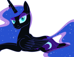 Size: 2382x1830 | Tagged: safe, artist:grypher, nightmare moon, alicorn, pony, bedroom eyes, butt, female, looking at you, lying down, mare, missing accessory, plot, sexy, simple background, solo, stupid sexy nightmare moon, transparent background