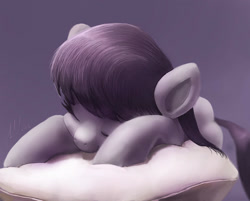 Size: 900x723 | Tagged: safe, artist:raikoh, derpibooru import, octavia melody, earth pony, pony, eyes closed, female, mare, pillow, simple background, sleeping, solo, watermark