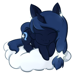 Size: 1536x1520 | Tagged: safe, artist:foxhatart, derpibooru import, oc, oc:night star, alicorn, pony, chibi, cloud, female, mare, simple background, solo, transparent background