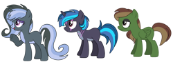 Size: 1280x462 | Tagged: safe, artist:venomous-cookietwt, derpibooru import, oc, oc only, pegasus, pony, unicorn, female, male, mare, simple background, stallion, transparent background