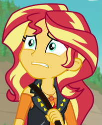 Size: 887x1080 | Tagged: safe, derpibooru import, screencap, sunset shimmer, better together, equestria girls, forgotten friendship, cropped, geode of empathy, magical geodes, solo