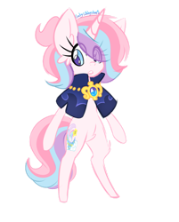 Size: 1280x1595 | Tagged: safe, artist:ladylullabystar, derpibooru import, oc, oc:lullaby star, alicorn, semi-anthro, clothes, simple background, solo, transparent background