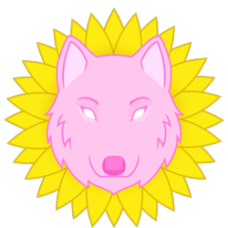 Size: 2001x2001 | Tagged: safe, artist:amgiwolf, derpibooru import, oc, oc only, oc:amgi, wolf, cutie mark, cutie mark only, flower, no pony, simple background, sunflower, transparent background