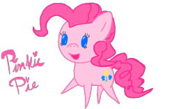 Size: 1280x800 | Tagged: safe, artist:invader-star-irken, derpibooru import, pinkie pie, pony, 2012, chibi, chibi pony, female, pointy ponies, signature, simple background, solo, transparent background