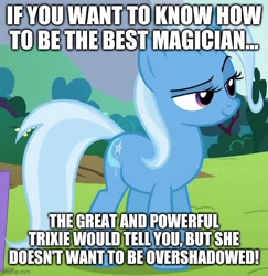 Size: 546x562 | Tagged: safe, derpibooru import, trixie, no second prances, caption, image macro, imgflip, text