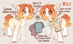 Size: 4096x2466 | Tagged: safe, artist:konejo, derpibooru import, oc, oc only, bat pony, pony, clothes, looking at you, reference sheet, scar, shirt, solo, starry eyes, wingding eyes