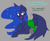 Size: 1140x938 | Tagged: safe, artist:2hrnap, princess luna, oc, oc:anon, alicorn, human, pony, dialogue, duo, ethereal mane, female, gray background, hoof on chest, horn, mare, open mouth, simple background, vulgar, wing blanket, winghug, wings