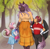 Size: 2960x2924 | Tagged: safe, artist:askbubblelee, oc, oc only, oc:rosie quartz, oc:sunstreak, anthro, pegasus, unguligrade anthro, unicorn, anthro oc, clothes, colt, cousins, digital art, dress, ear piercing, earring, female, filly, grandmother and grandchild, grandmother and granddaughter, grandmother and grandson, holding hands, horn, jewelry, leonine tail, male, mare, necklace, pegasus oc, piercing, plushie, shirt, tree, unicorn oc