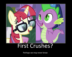 Size: 1099x880 | Tagged: safe, artist:thejboy88, derpibooru import, edit, edited screencap, screencap, moondancer, spike, amending fences, demotivational poster, meme