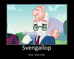 Size: 1075x860 | Tagged: safe, artist:thejboy88, derpibooru import, edit, edited screencap, screencap, svengallop, the mane attraction, demotivational poster, meme