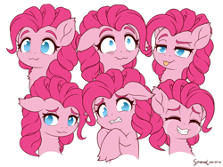 Size: 2400x1800 | Tagged: safe, artist:symbianl, derpibooru import, pinkie pie, earth pony, pony, chest fluff, cute, expressions, snaggletooth, solo