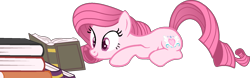 Size: 1810x563 | Tagged: safe, artist:guruyunus17, derpibooru import, oc, oc only, oc:annisa trihapsari, earth pony, pony, base used, book, crystal heart, earth pony oc, female, heart, mare, not rarity, pink body, pink hair, simple background, smiling, solo, transparent background, vector