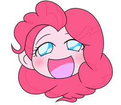 Size: 740x640 | Tagged: safe, alternate version, artist:batipin, derpibooru import, part of a set, pinkie pie, equestria girls, blushing, looking at you, open mouth, simple background, transparent background, volumetric mouth