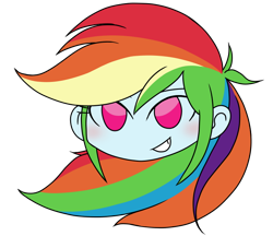 Size: 740x640 | Tagged: safe, alternate version, artist:batipin, derpibooru import, part of a set, rainbow dash, equestria girls, blushing, looking at you, simple background, transparent background