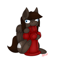 Size: 2845x2721 | Tagged: safe, artist:ryanthecone, derpibooru exclusive, derpibooru import, oc, oc only, oc:cloudwalk, pegasus, pony, context is for the weak, derp, drool, fire hydrant, male, nom, simple background, solo, stallion, transparent background, underhoof, wat