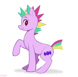 Size: 1088x1084 | Tagged: safe, artist:higglytownhero, derpibooru import, earth pony, pony, it isn't the mane thing about you, background pony, female, looking at you, mare, mohawk, mohawks for everypony, smiling, solo, unnamed character, unnamed pony