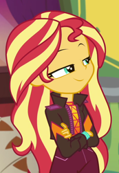 Size: 660x955 | Tagged: safe, derpibooru import, screencap, sunset shimmer, better together, equestria girls, sunset's backstage pass!, cropped, solo