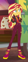 Size: 400x873 | Tagged: safe, derpibooru import, screencap, sunset shimmer, better together, equestria girls, sunset's backstage pass!, cropped, solo