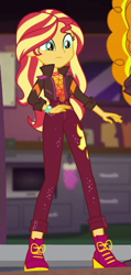 Size: 278x586 | Tagged: safe, derpibooru import, screencap, adagio dazzle, sunset shimmer, better together, equestria girls, sunset's backstage pass!, cropped