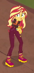 Size: 350x742 | Tagged: safe, derpibooru import, screencap, sunset shimmer, better together, equestria girls, sunset's backstage pass!, cropped, solo