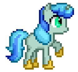 Size: 333x307 | Tagged: safe, artist:anonymous, oc, oc only, oc:glacier, pony, unicorn, blue mane, female, green eyes, guardsmare, horn, mare, pony maker, royal guard, simple background, solo, unicorn oc, white background