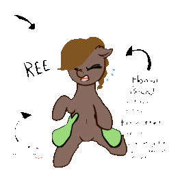 Size: 1088x1099 | Tagged: safe, artist:neuro, edit, oc, oc:anon, oc:honour bound, earth pony, pony, fanfic:everyday life with guardsmares, adorable distress, animated, cute, disembodied hand, female, guardsmare, hand, holding a pony, mare, out of context, reeee, royal guard, simple background, squirming, text, transparent background