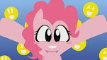 Size: 151x85 | Tagged: safe, artist:acesential, artist:penguinpotential, pinkie pie, earth pony, pony, ^ ^, emoji, female, hot heads (cute pinkie pie animation), looking at you, open mouth, simple background, solo, spread arms