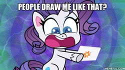 Size: 600x337 | Tagged: safe, derpibooru import, edit, edited screencap, screencap, rarity, my little pony: pony life, spoiler:pony life season 2, caption, image macro, ipad, text