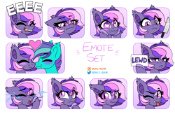 Size: 2784x1820 | Tagged: safe, artist:sickly-sour, derpibooru import, oc, oc only, oc:midnight mist, oc:sugar spirits, bat pony, pony, :c, :p, blushing, crying, eeee, emotes, fangs, female, frown, glare, heart eyes, knife, mare, nuzzling, simple background, thinking, tongue, tongue out, transparent background, wingding eyes