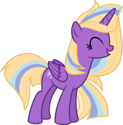 Size: 4000x4082 | Tagged: safe, artist:melisareb, derpibooru import, oc, oc only, oc:shooting star, alicorn, pony, absurd resolution, eyes closed, female, inkscape, mare, simple background, solo, transparent background, vector