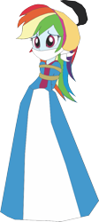 Size: 437x975 | Tagged: safe, artist:caido58, derpibooru import, rainbow dash, equestria girls, 1000 hours in ms paint, arm behind back, bondage, bound and gagged, cloth gag, gag, simple background, solo, tied up, transparent background