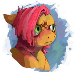 Size: 1608x1559 | Tagged: safe, artist:baccizoof, derpibooru import, babs seed, earth pony, pony, simple background, solo, transparent background