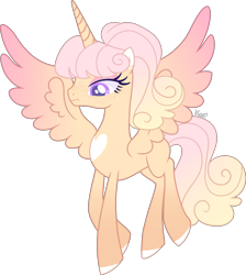 Size: 1668x1859 | Tagged: safe, artist:kurosawakuro, derpibooru import, alicorn, pony, female, magical lesbian spawn, mare, offspring, parent:fluttershy, parent:princess cadance, parents:flutterdance, simple background, solo, transparent background