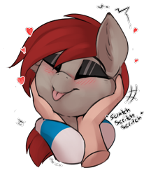 Size: 2226x2457 | Tagged: safe, artist:beardie, derpibooru import, oc, oc only, oc:ponepony, human, pony, beardies scritching ponies, blushing, clothes, cute, disembodied hand, eyes closed, female, hand, heart, human on pony petting, mare, petting, socks, tongue, tongue out
