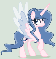 Size: 3913x4105 | Tagged: safe, artist:lominicinfinity, derpibooru import, oc, oc:sparkdust knight, alicorn, pony, colored wings, female, mare, multicolored wings, raised hoof, raised leg, simple background, solo, wings