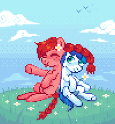 Size: 797x854 | Tagged: safe, artist:kotkkira, derpibooru import, oc, oc only, earth pony, pony, duo, pixel art