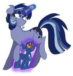 Size: 1429x1469 | Tagged: safe, artist:gallantserver, derpibooru import, oc, oc only, oc:artemis (gallantserver), bear, pony, unicorn, ursa, ursa minor, magic, magical lesbian spawn, male, offspring, parent:princess luna, parent:twilight sparkle, parents:twiluna, simple background, stallion, transparent background