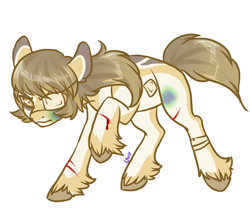 Size: 900x800 | Tagged: safe, artist:lavvythejackalope, derpibooru import, oc, oc only, earth pony, pony, earth pony oc, eyepatch, female, mare, raised hoof, raised leg, scar, signature, simple background, solo, unshorn fetlocks, white background