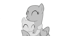 Size: 960x539 | Tagged: safe, artist:ivuiadopts, derpibooru import, oc, oc only, pegasus, pony, bald, base, duo, eyelashes, female, filly, hug, mare, pegasus oc, simple background, smiling, transparent background, wings