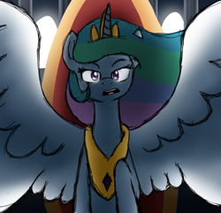 Size: 2256x2174 | Tagged: safe, artist:dark shadow, derpibooru import, princess celestia, alicorn, pony, colored sketch, solo