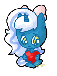 Size: 300x400 | Tagged: safe, artist:kabochanadopts, derpibooru import, oc, oc:fleurbelle, alicorn, alicorn oc, bow, chibi, female, golden eyes, hair bow, heart, holding, horn, mare, simple background, transparent background, wings