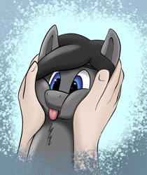 Size: 2048x2433 | Tagged: safe, artist:johncarma, derpibooru import, earth pony, pony, colored, cute, female, hands on head, mare, tongue, tongue out