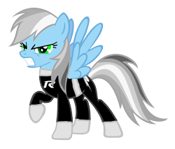 Size: 2253x1919 | Tagged: safe, artist:kayman13, derpibooru import, rainbow dash, pegasus, pony, angry, clothes, costume, danny phantom, female, jumpsuit, looking at you, mare, simple background, solo, transparent background, vector