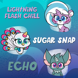 Size: 1080x1080 | Tagged: safe, derpibooru import, echo (pony life), lightning chill, sugar snap, my little pony: pony life, spoiler:pony life season 2, official