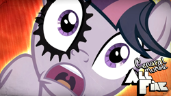 Size: 1280x720 | Tagged: safe, artist:poowis, derpibooru import, twilight sparkle, unicorn twilight, pony, unicorn, lesson zero, a clockwork orange, clock, cover art, gasping, shocked, shocked expression, twilight snapple